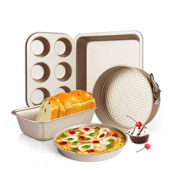 Bakeware Baking Set, 5-Piece Cake Pans Made of Nonstick Carbon Steel